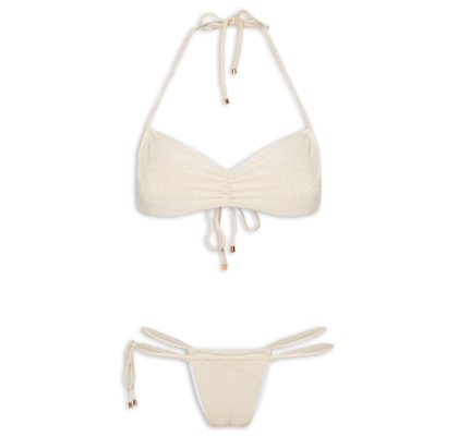 Biquíni Feminino Cortininha Invertida - Bege
