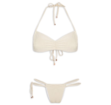 Biquíni Feminino Cortininha Invertida - Bege