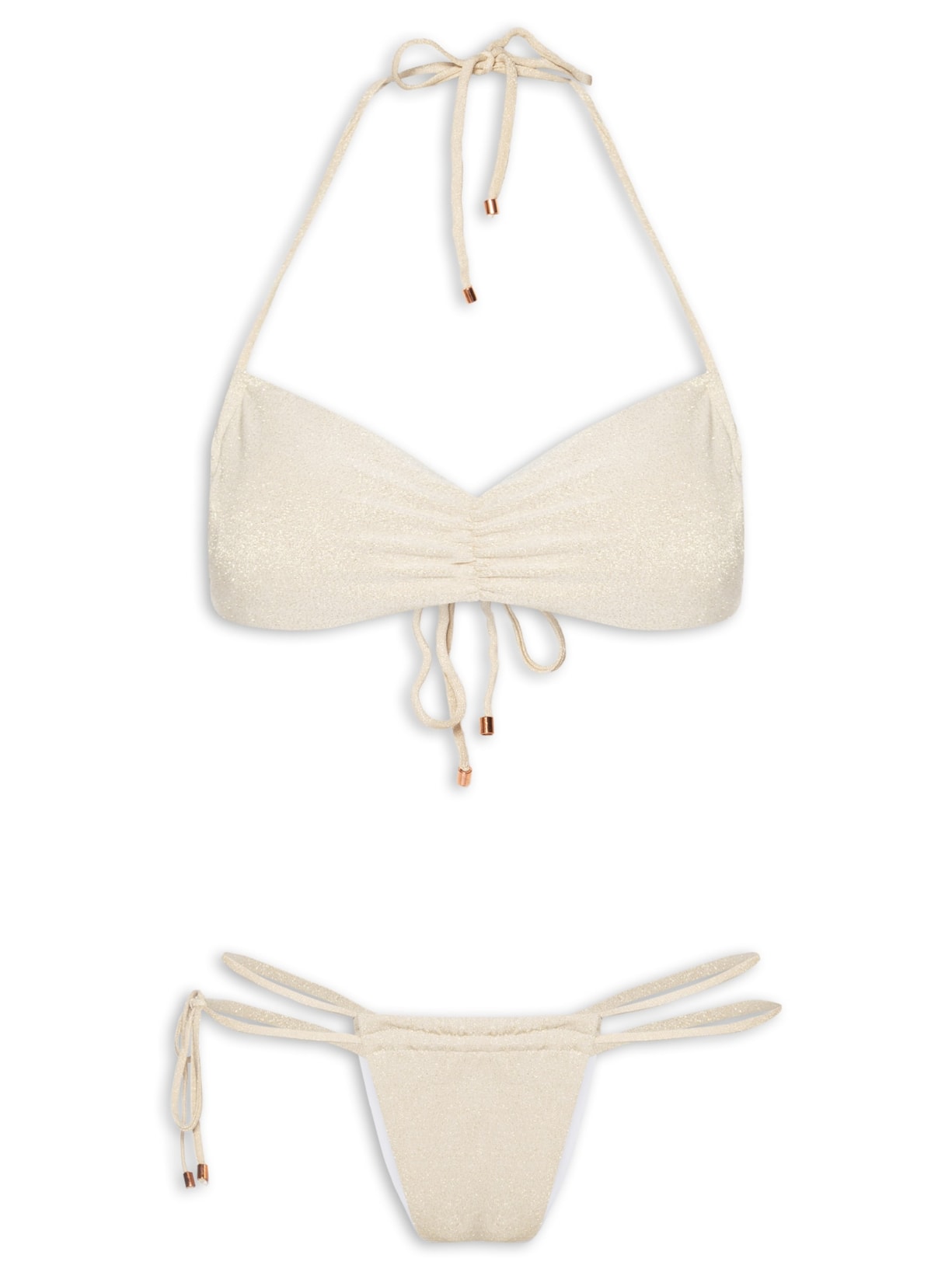 Biquíni Feminino Cortininha Invertida Bege Mktbeach