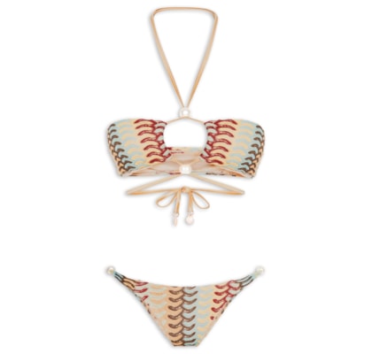 Biquíni Feminino Cortininha Invertida - Bege