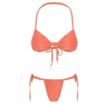 Biquini Feminino Cortininha Invertida - Laranja
