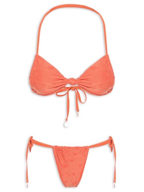 Biquini Feminino Cortininha Invertida - Laranja