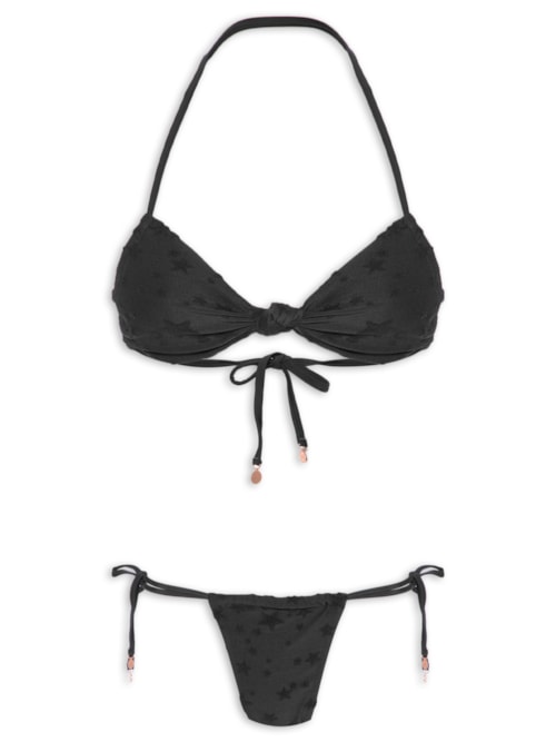 Biquini Feminino Cortininha Invertida - Preto