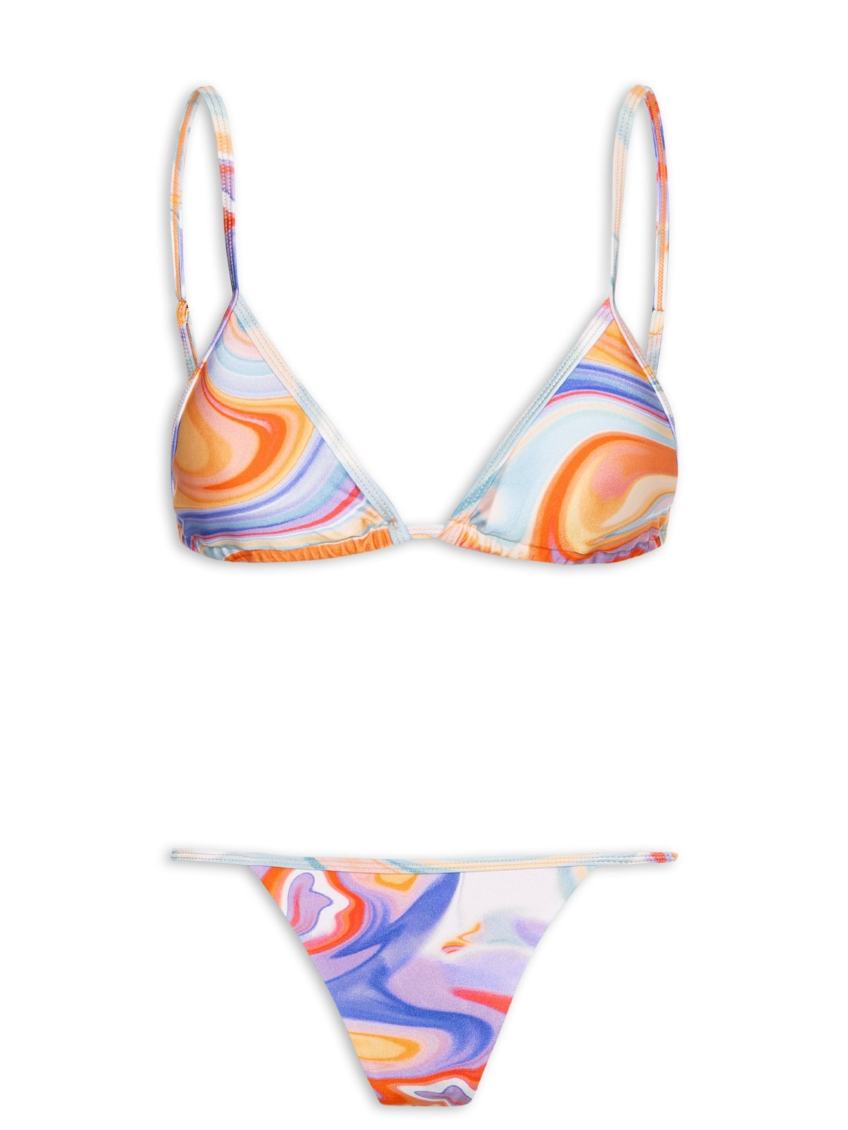 Biquíni Feminino Cortininha Tie Dye Laranja Mktbeach