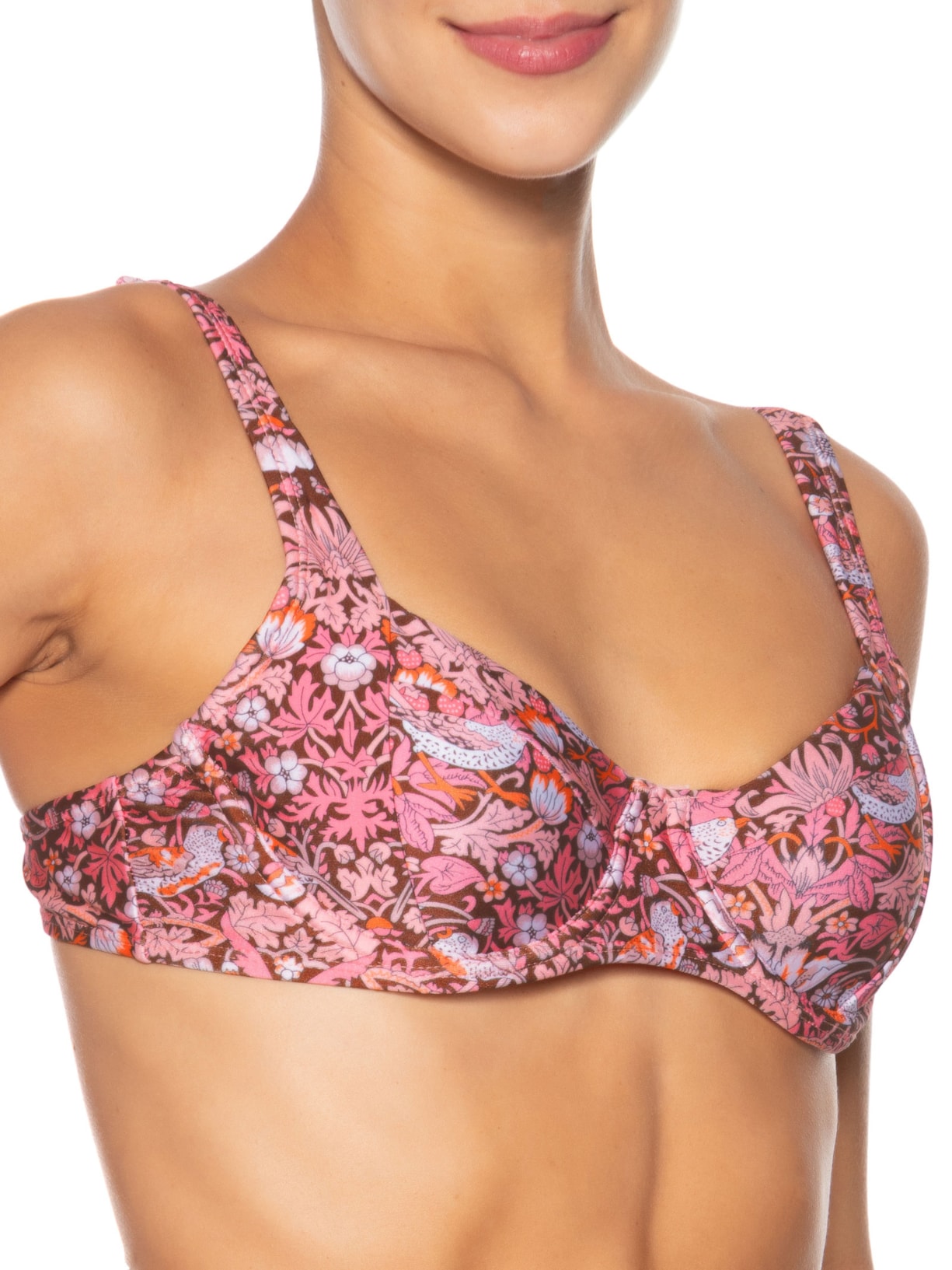 Biquíni Feminino Estampado Meia Taça Rosa Mktbeach