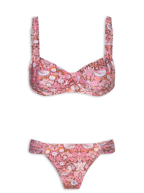 Biquíni Feminino Estampado Meia Taça - Rosa