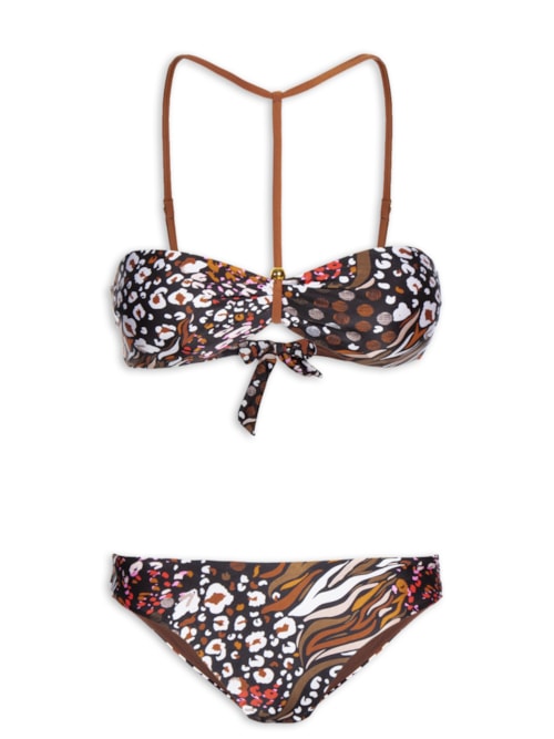 Biquíni Feminino Estampado - Preto