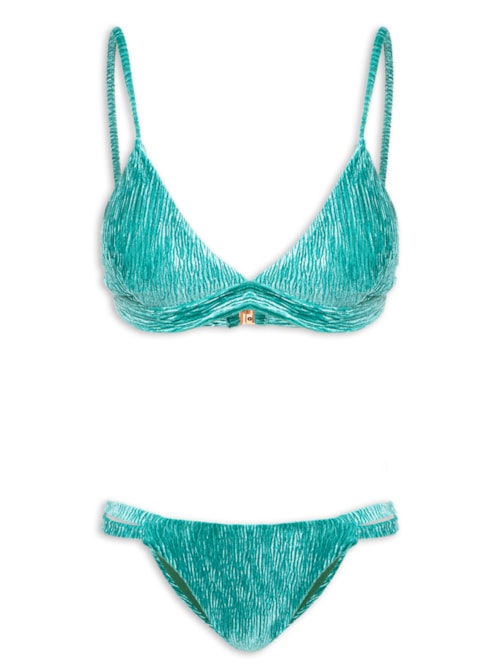 Biquíni Feminino Triângulo Canelado - Verde