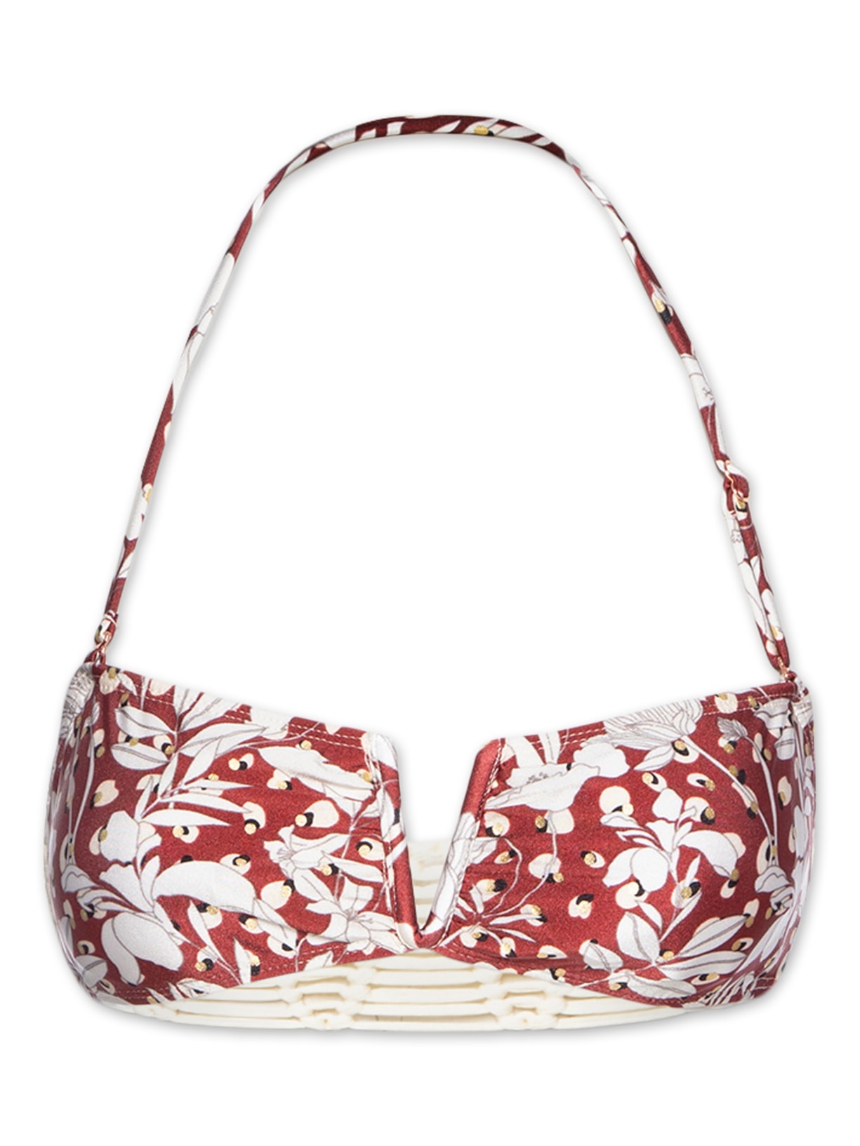 Biquíni Floral Com Alça Removível Vermelho Mktbeach