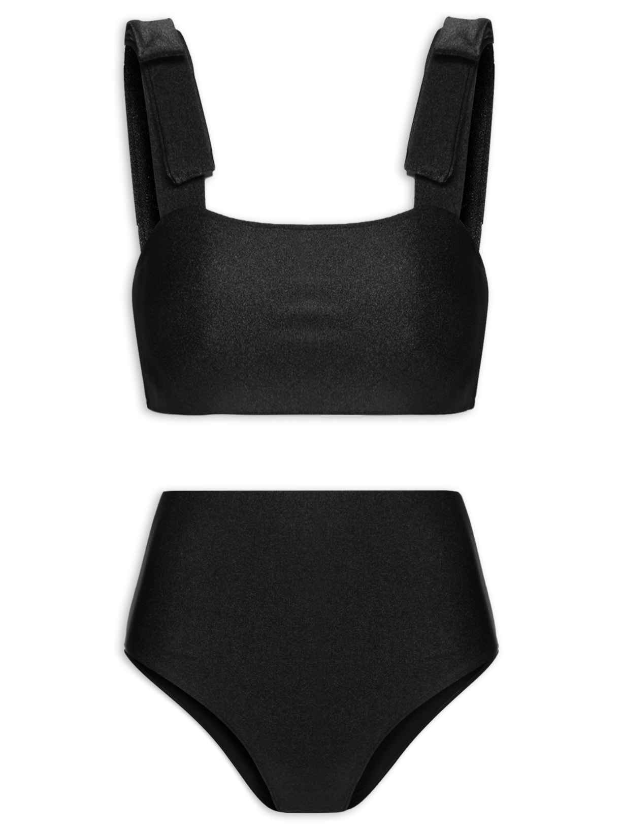 Biquíni Hot Pant Alça Laço - Preto