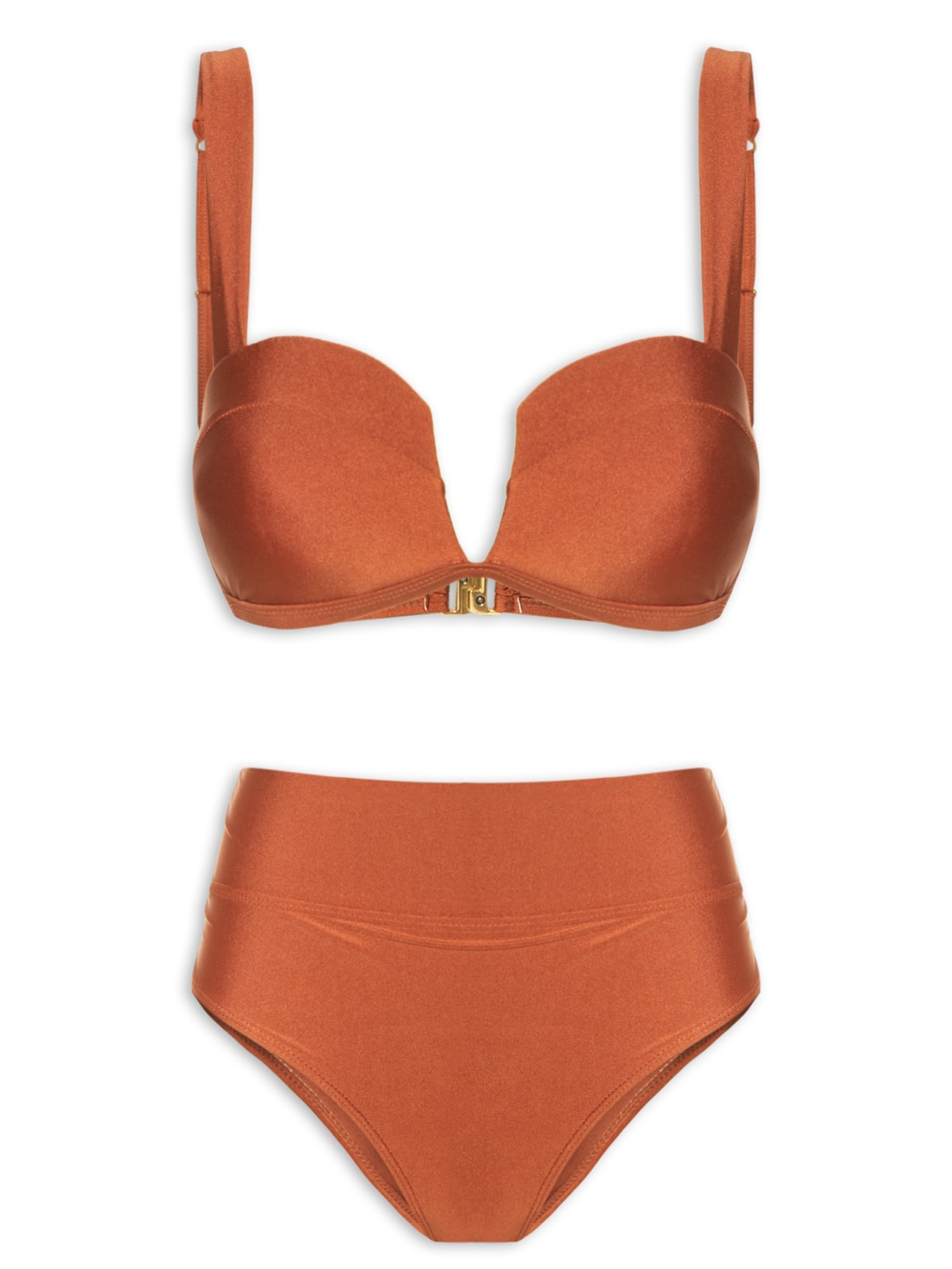 Biquíni Hot Pant Liso Marrom Mktbeach