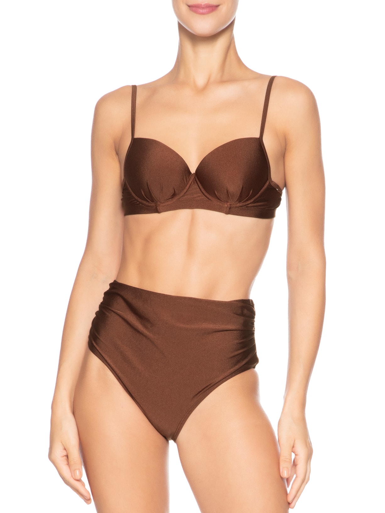 Biquíni Hot Pant Meia Taça Marrom Mktbeach