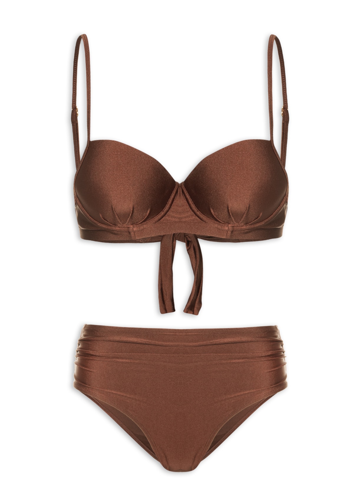 Biquíni Hot Pant Meia Taça - Marrom