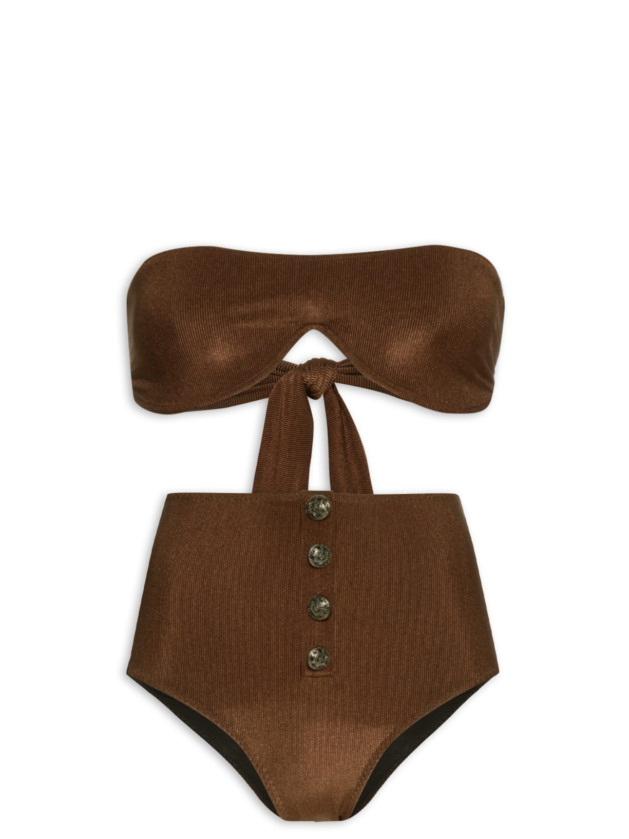 Biquini Hot Pants Busto Top - Marrom