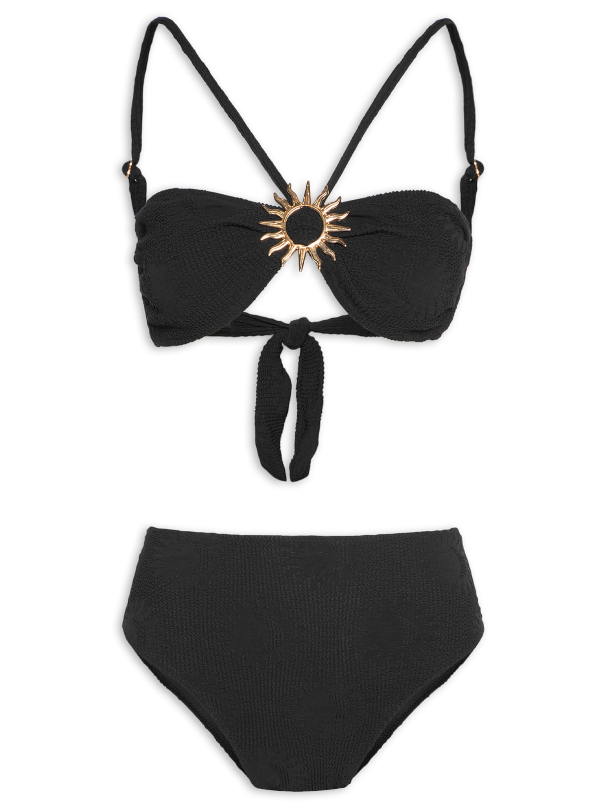 Biquíni Hot Pants Maré De Sol - Preto