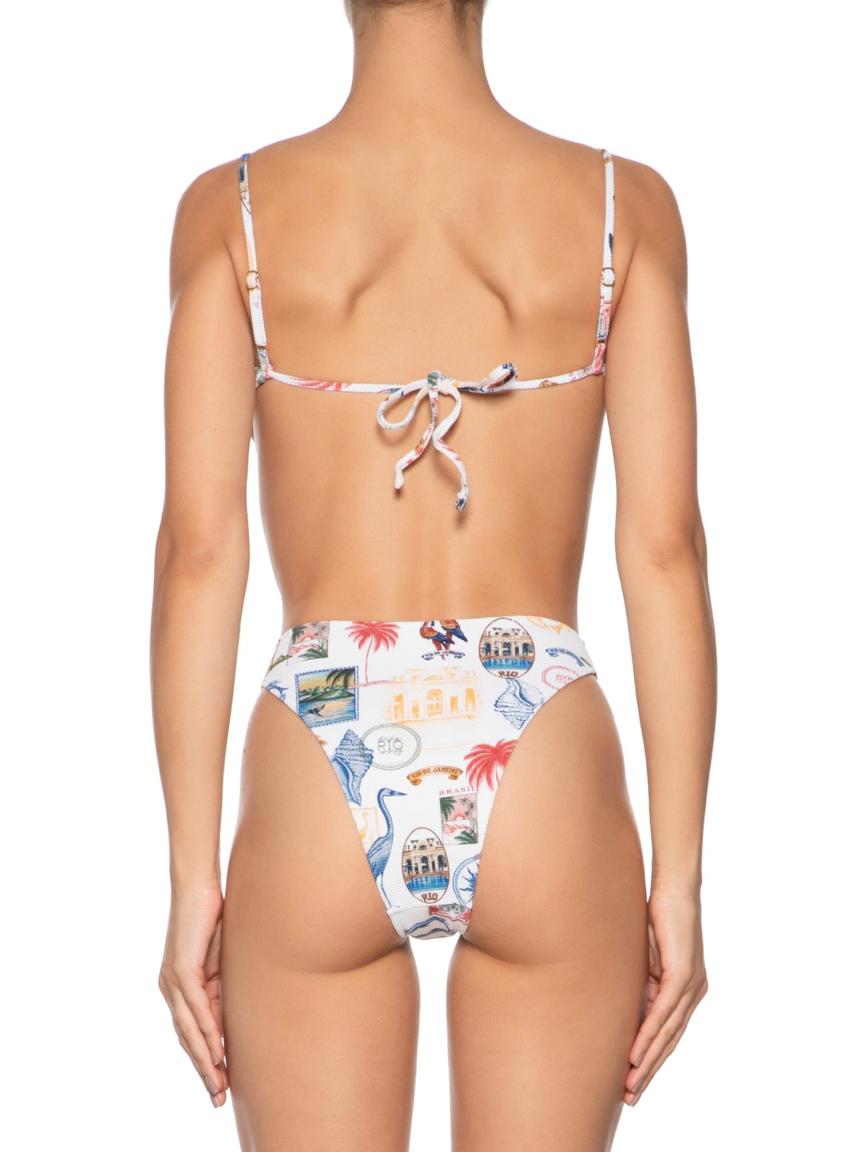 Biquini Hot Pants Tropical Vintage Branco Farm Praia