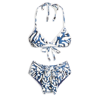Biquíni Hotpant Estampado - Azul