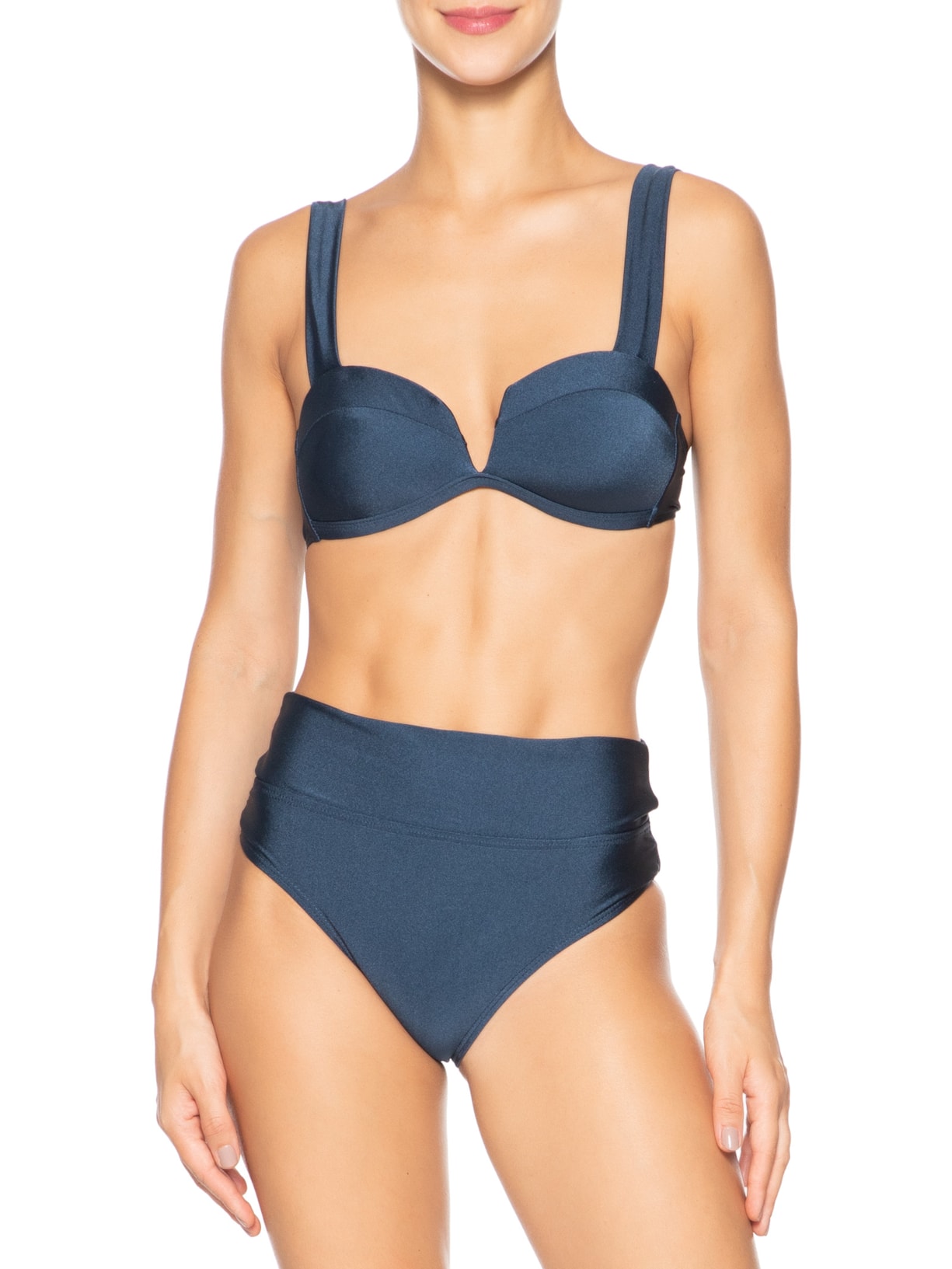 Biquíni Hotpant Liso Azul Mktbeach