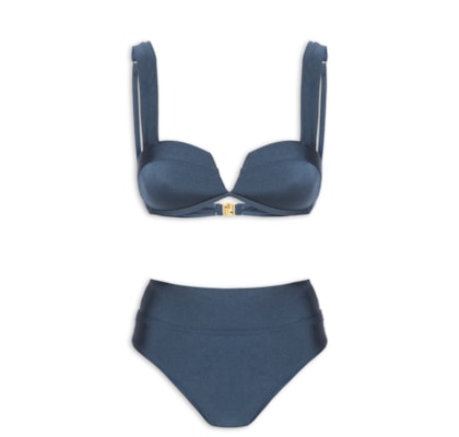 Biquíni Hotpant Liso - Azul