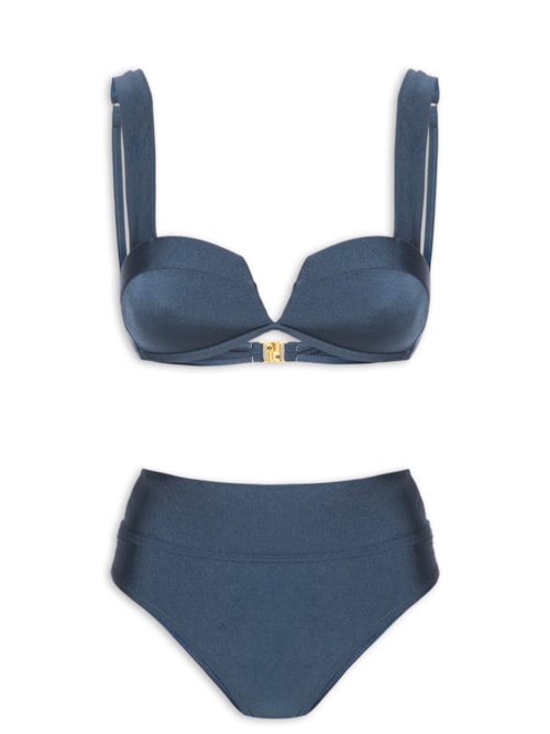 Biquíni Hotpant Liso - Azul