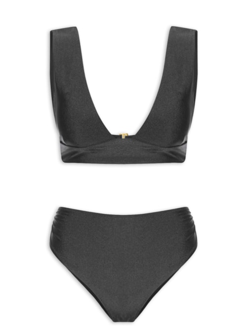 Biquíni Hotpant Liso - Preto