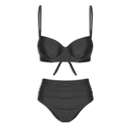 Biquíni Hotpant Liso - Preto