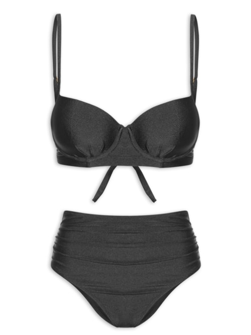 Biquíni Hotpant Liso - Preto