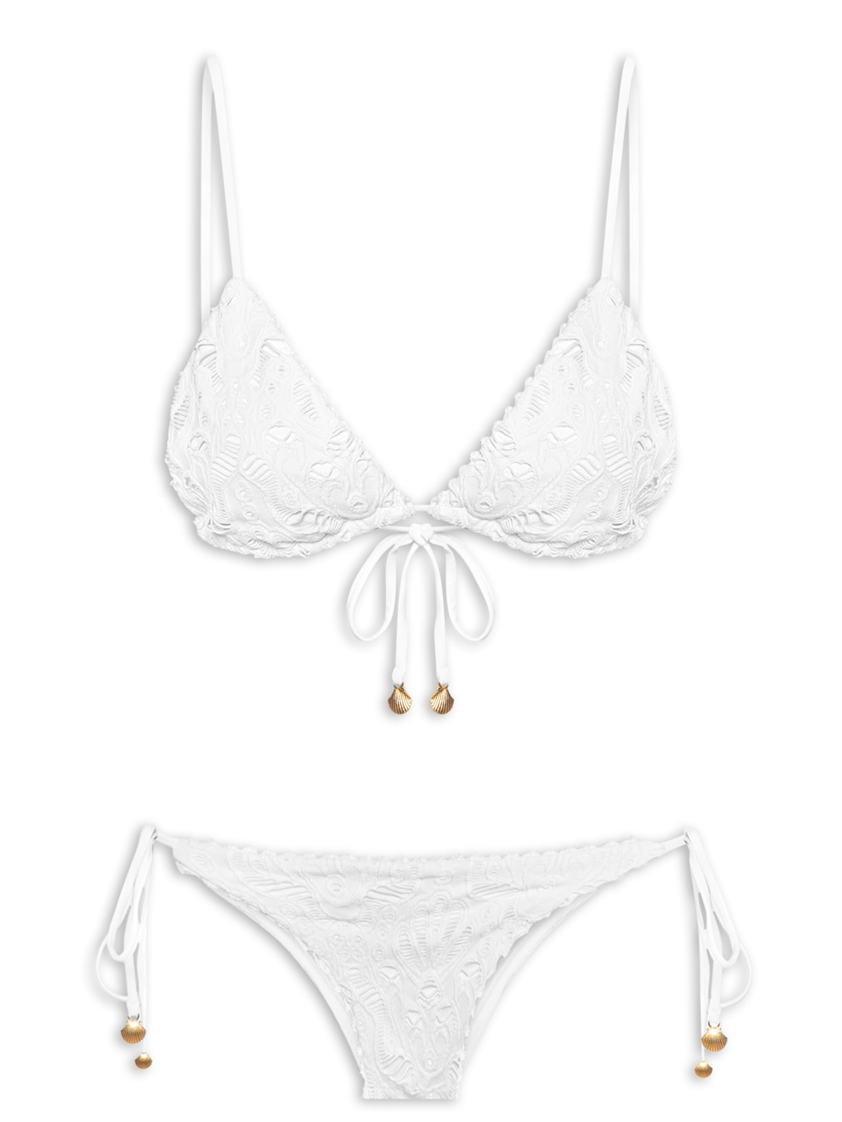 Biquíni Lacinho Conchas - Branco