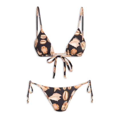 Biquíni Lacinho Double Conchas - Preto