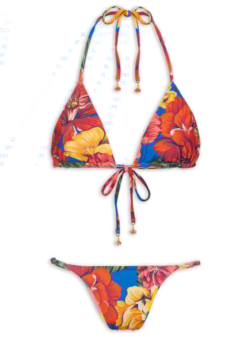 Biquíni Lacinho Double Inverno De Chita - Azul