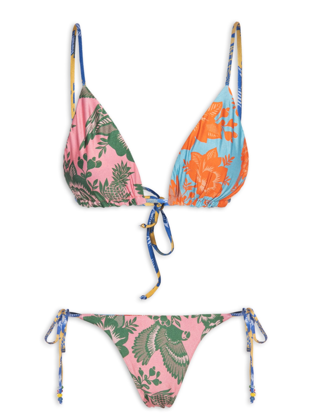 Biquíni Lacinho Floral De Renda - Laranja