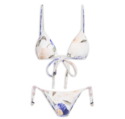 Biquíni Lacinho Floral Lola - Branco