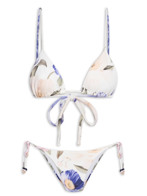 Biquíni Lacinho Floral Lola - Branco