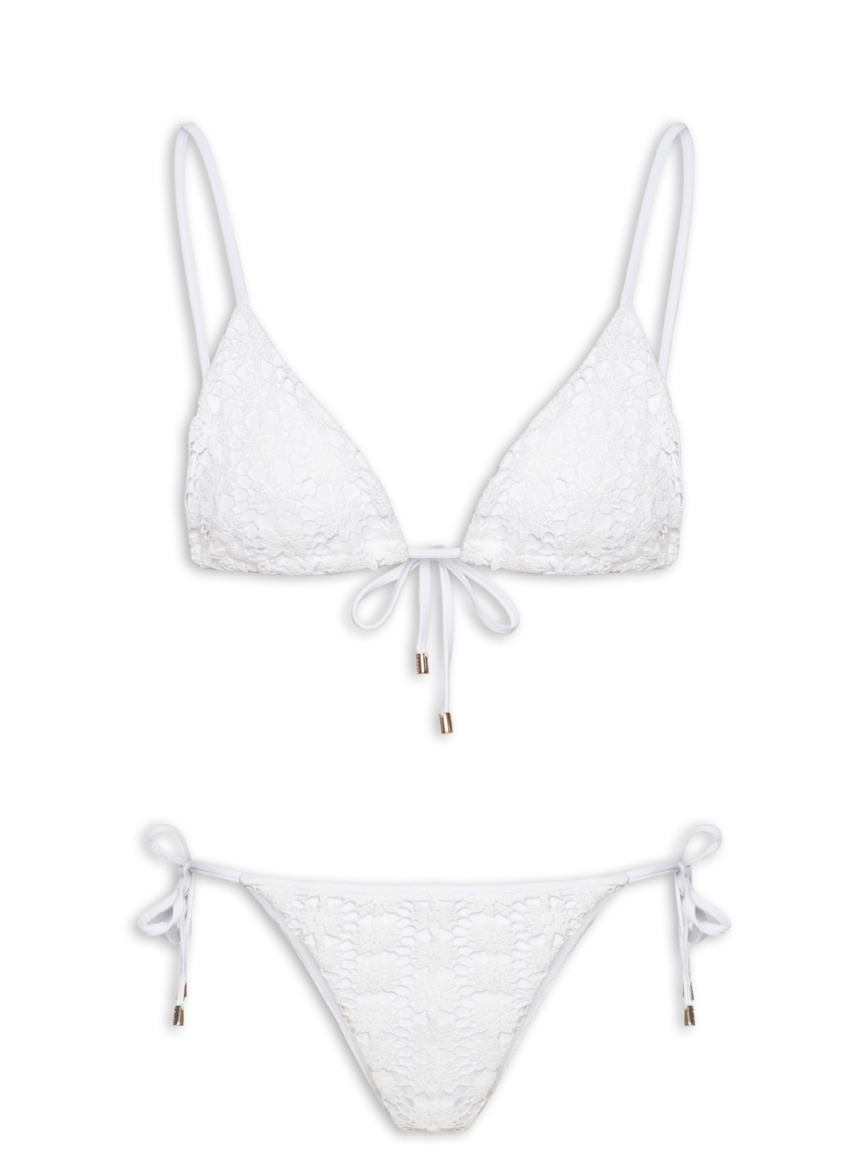 Biquíni Lacinho Guipir Branco Farm Praia