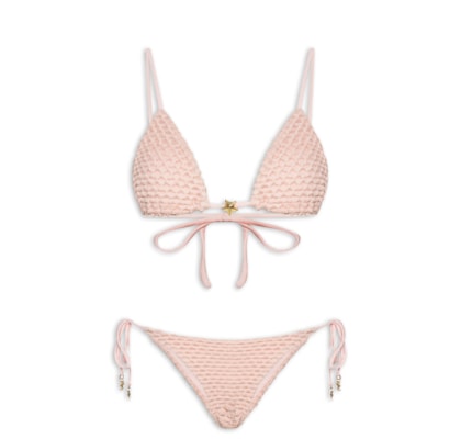 Biquíni Lacinho Textura Cavalo Marinho - Rosa