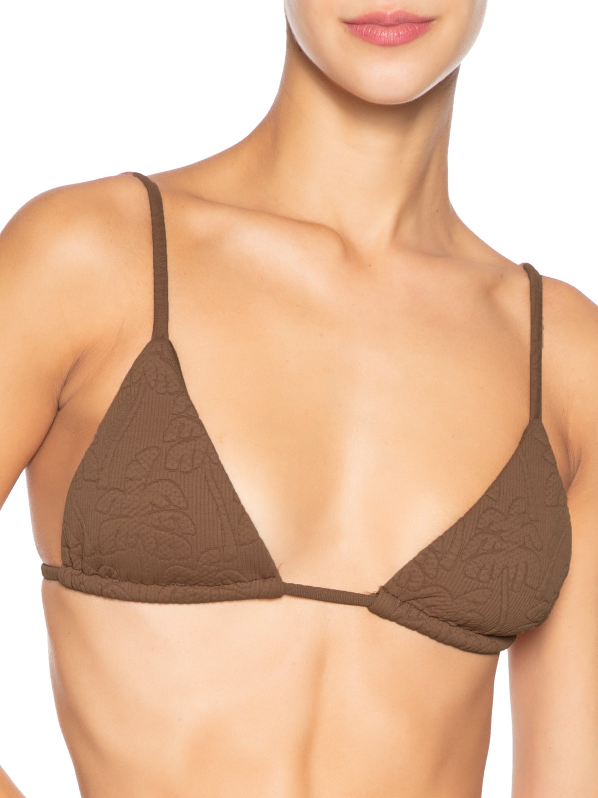 Biquíni Lacinho Textura Coqueiro Marrom Farm Praia