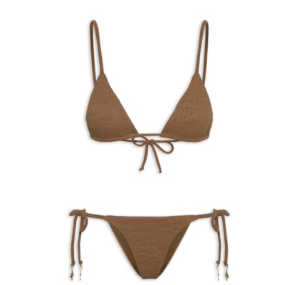 Biquíni Lacinho Textura Coqueiro - Marrom