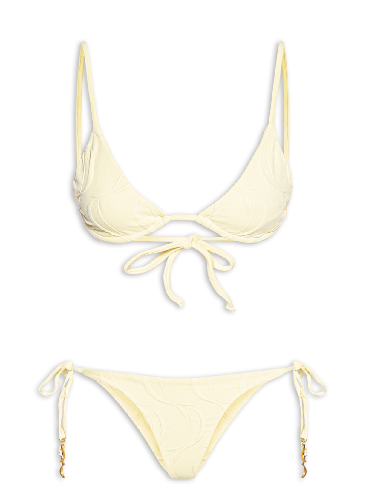 Biquíni Lacinho Textura Peixe Amarelo Farm Praia