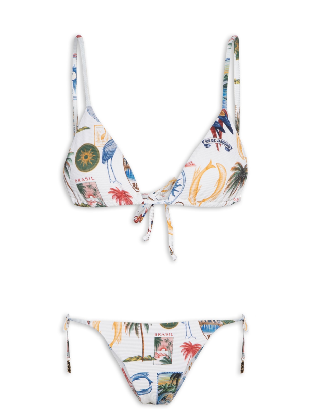 Bíquini Lacinho Tropical Vintage Branco Farm Praia