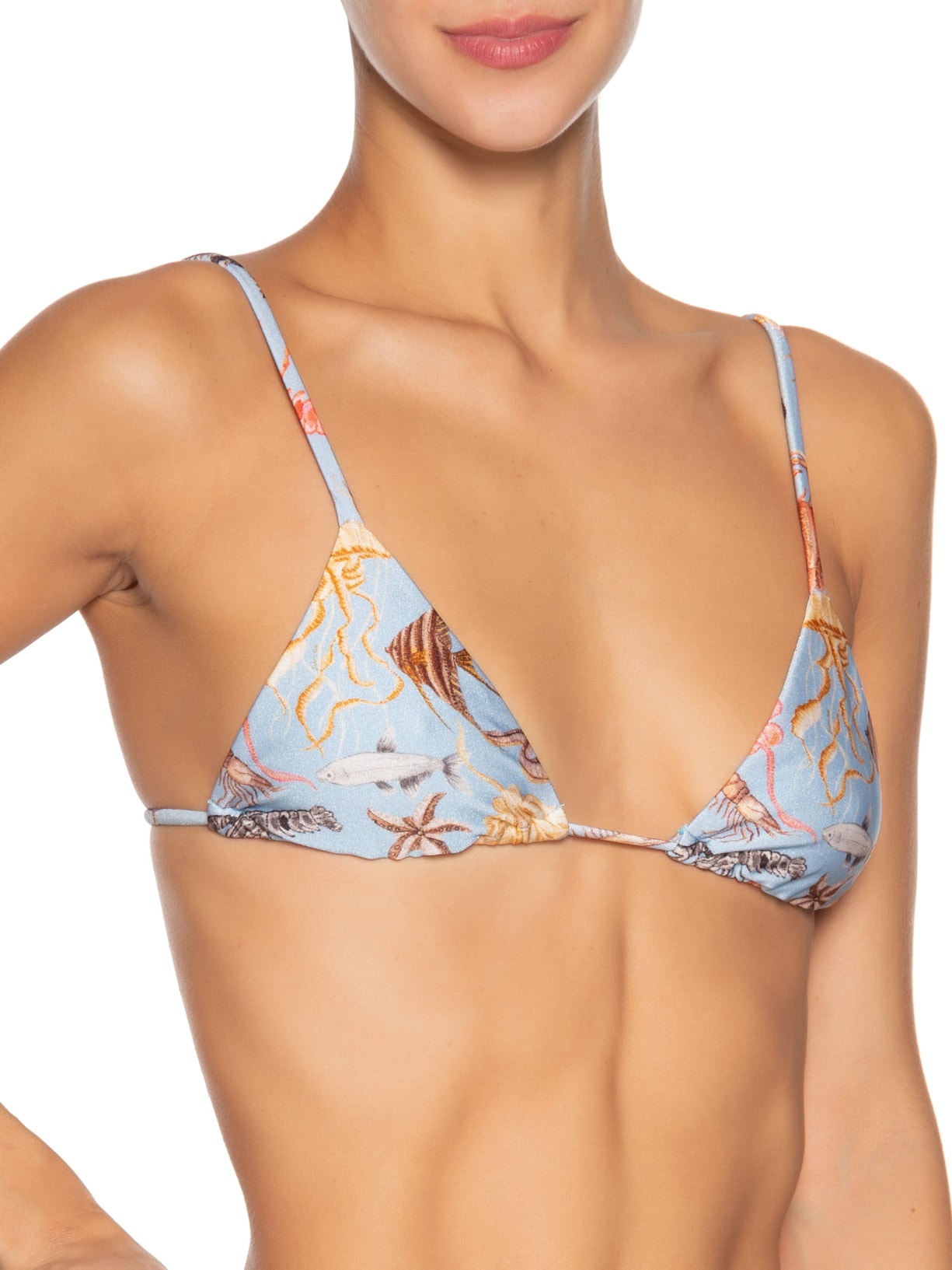 Biquíni Lacinho Vida Marinha Azul Farm Praia