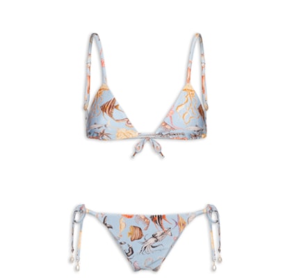 Biquíni Lacinho Vida Marinha - Azul