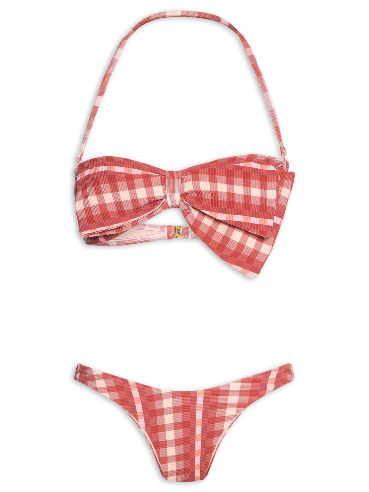 Biquíni Laço Xadrez Trancoso - Vermelho