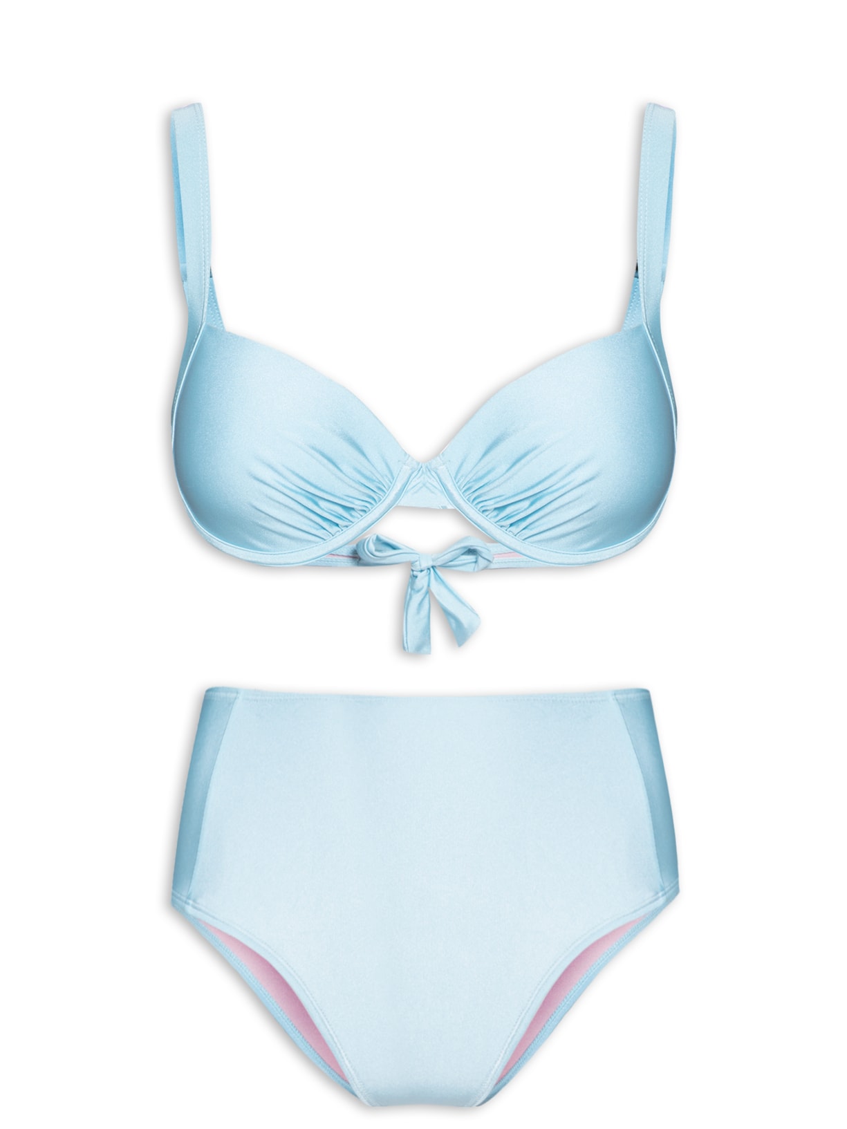 Biquíni Liso Com Calcinha Hot Pant - Azul