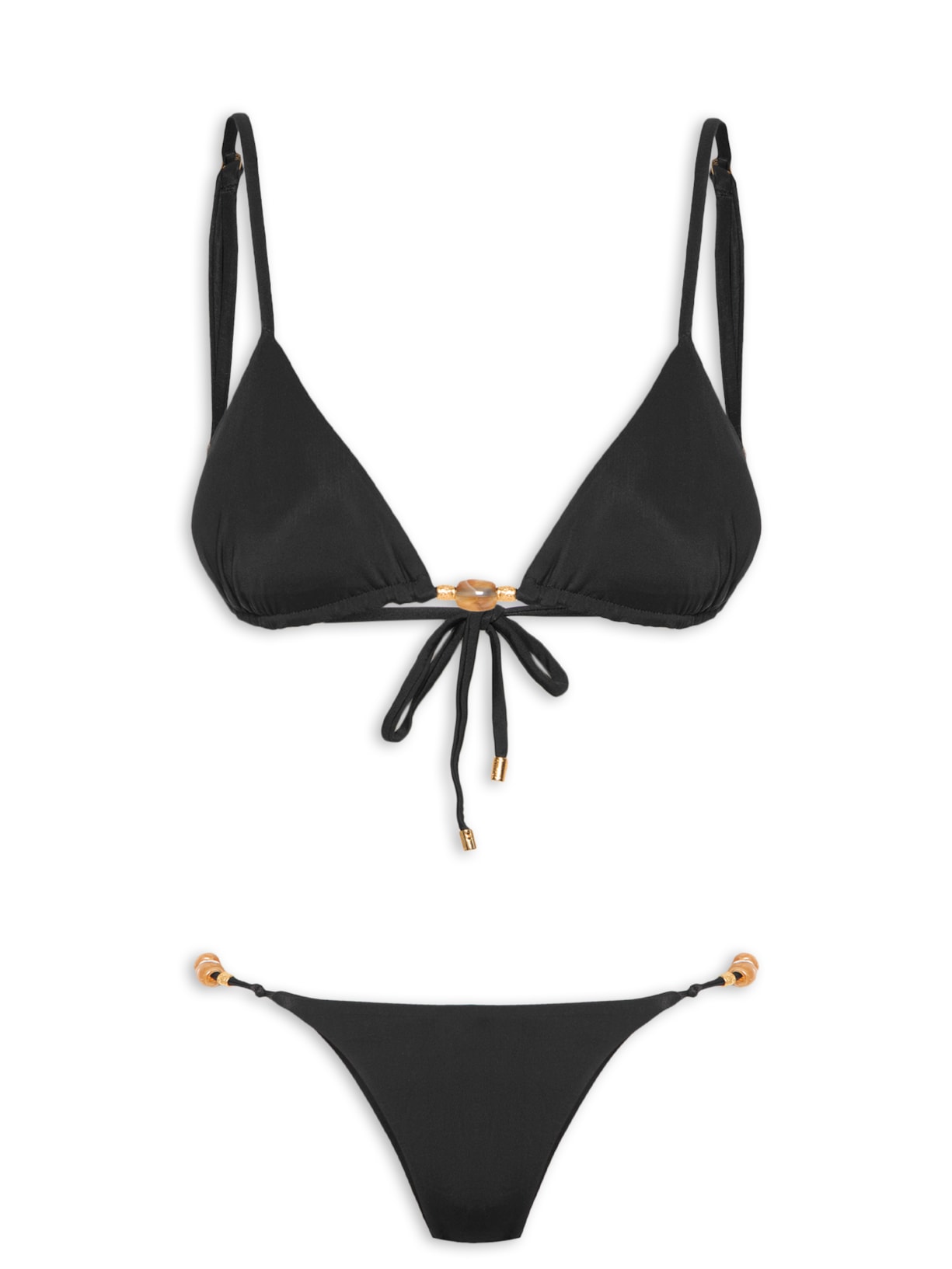 Biquini Liso Com Pedras Preto Animale Resort