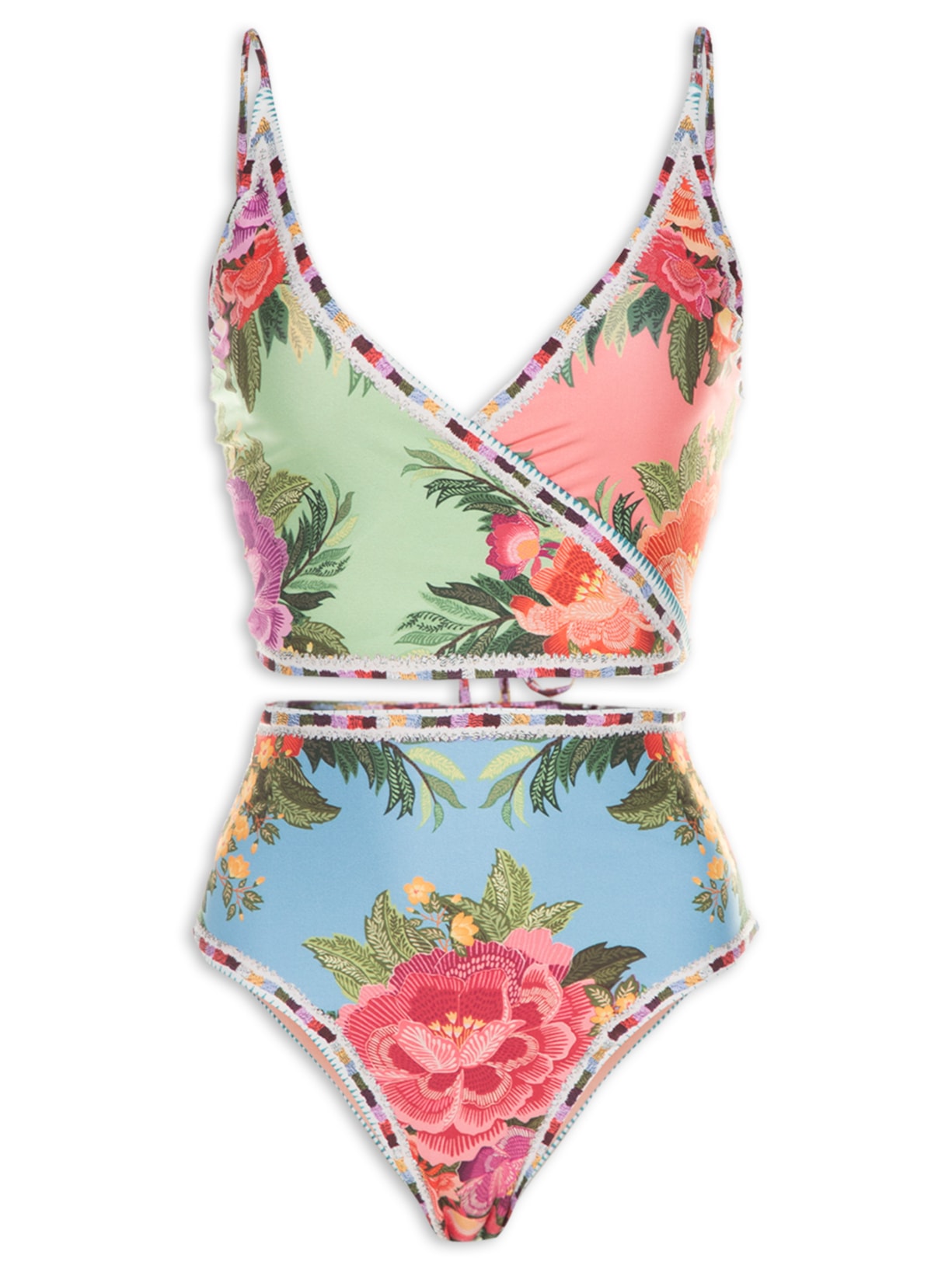 Biquíni Localizado Bouquet De Verão - Azul