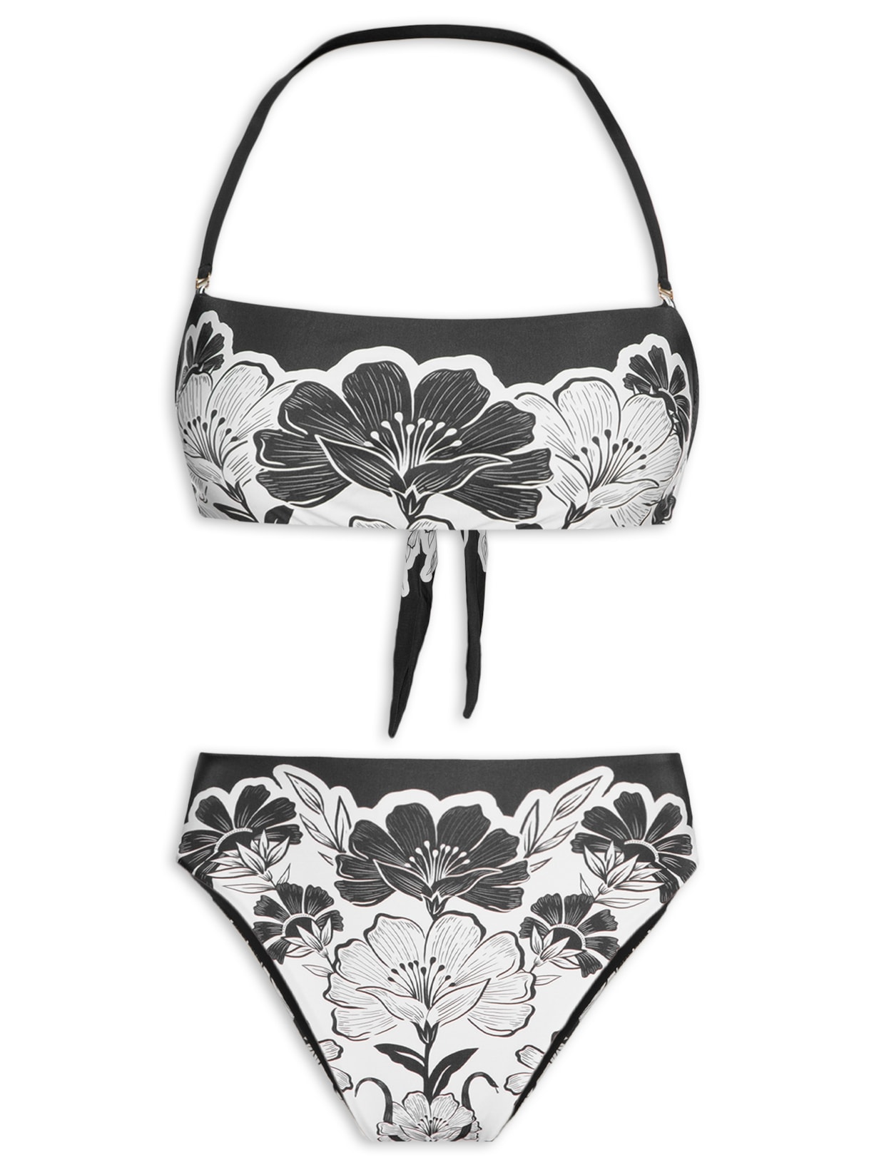 Biquíni Localizado Hot Pants Selvática - Preto