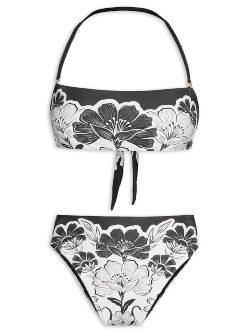 Biquíni Localizado Hot Pants Selvática - Preto