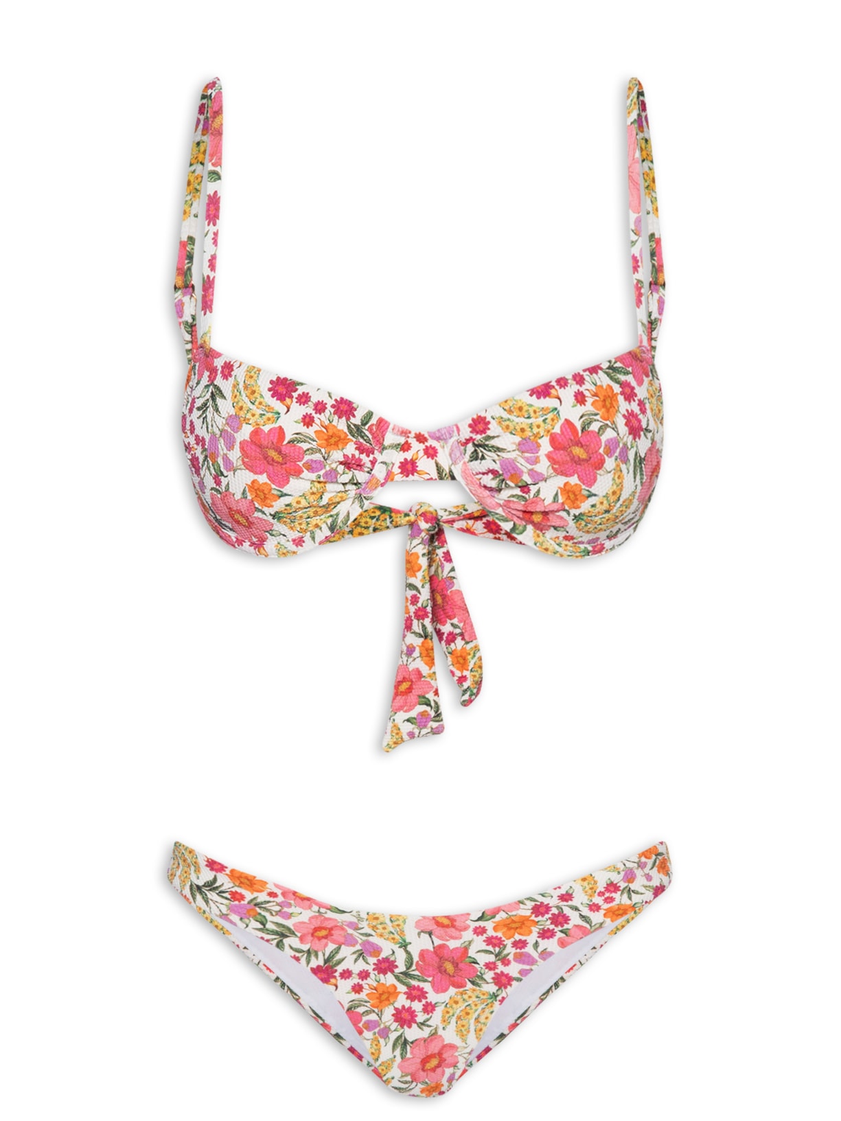 Biquíni Meia Taça Banana Flor Branco Farm Praia