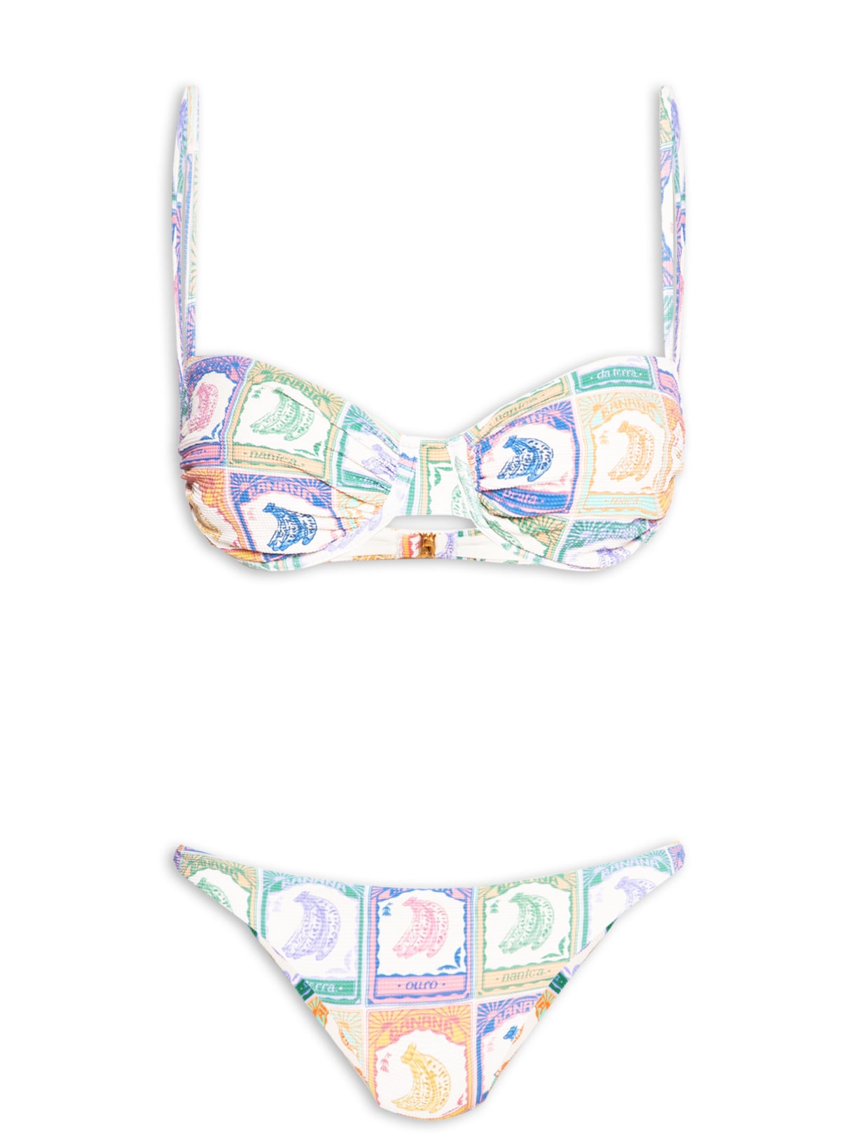 Biquíni Meia Taça Banana Selo Bege Farm Praia