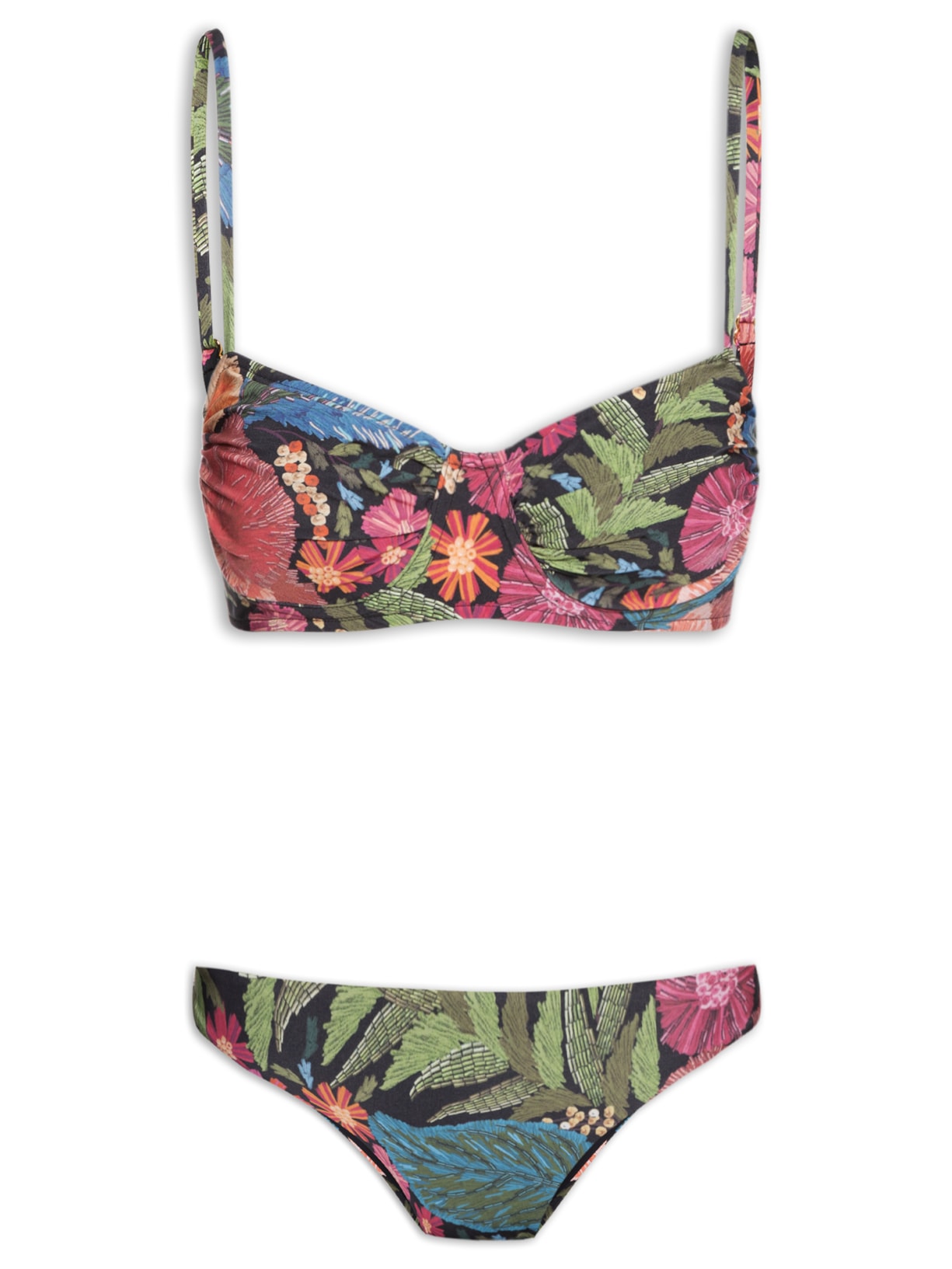 Biquíni Meia Taça Bordadeira - Preto